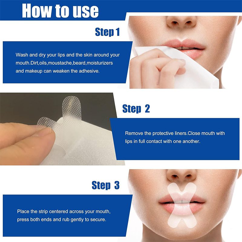 X-Shape Mouth Tape For Sleeping Transparent PE Sleep Strips OEM manufacturer - Image 4