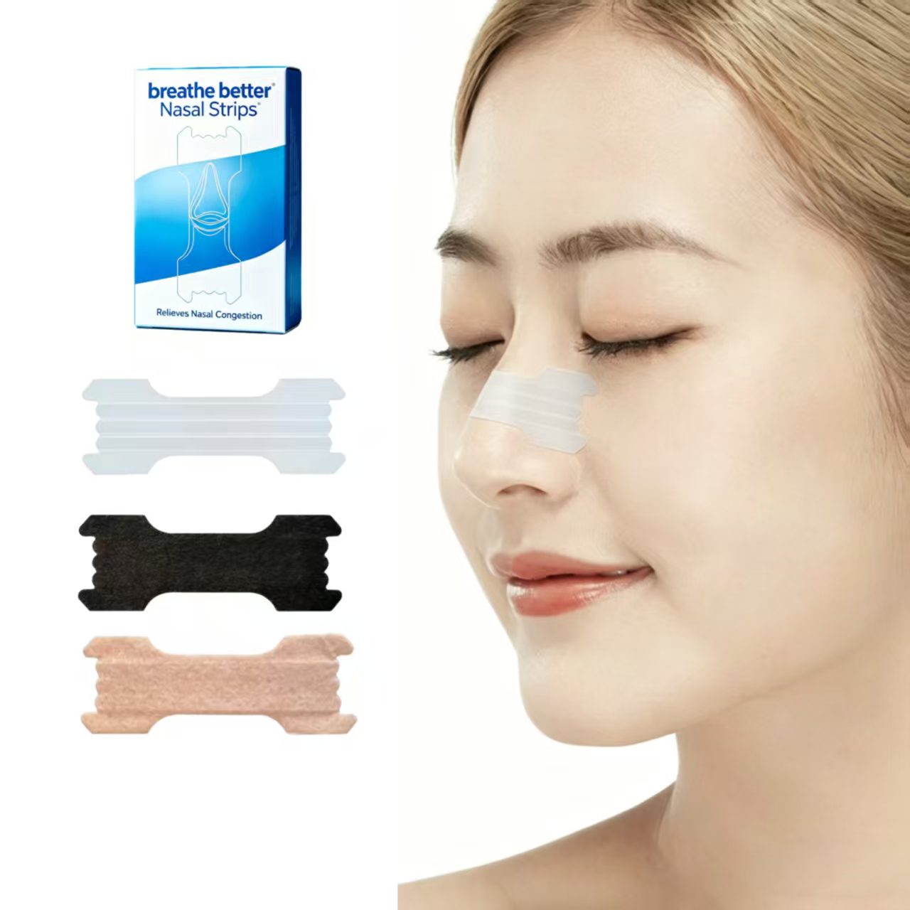 Custom Large Size Extra Strength 3 Spring Nasal Strips For Sports Invisible Clear Nose Strips OEM manufacturer
