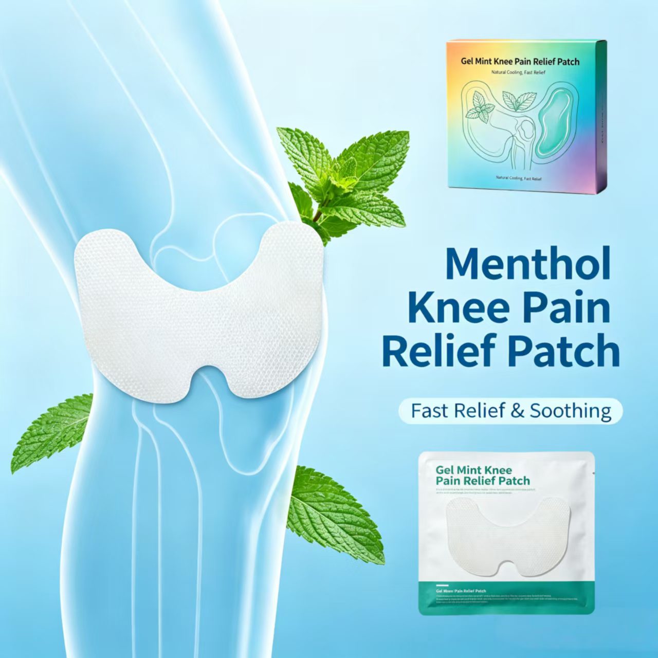 Customized formulation Mint Gel Knee Pain Relief Patch Instant Cold Therapy Pain Relief Patch Manufacturer