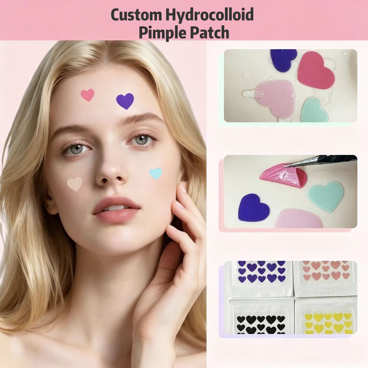 Custom Star and heart Shape Hydrocolloid Pimple Patch for Beauty Brands